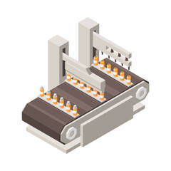 Poster - Pharmaceutical Line Isometric Composition