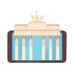 Wall Mural - Brandenburg Gate Tablet Composition