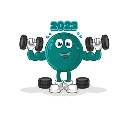 Wall Mural - 2023 weight training illustration. character vector