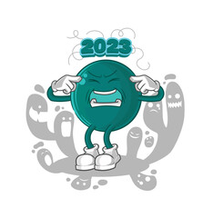 Wall Mural - depressed 2023 character. cartoon vector