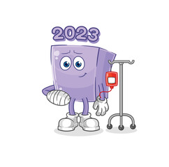 Sticker - new year sick in IV illustration. character vector