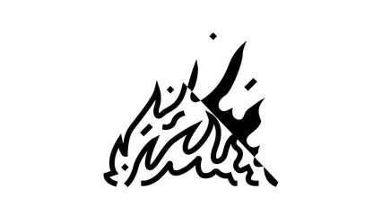 Canvas Print - blaze fire line icon animation