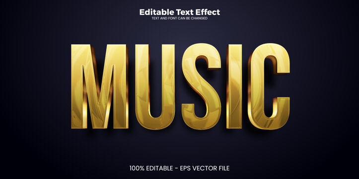 Music editable text effect in modern trend style