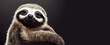 Sloth portrait in studio setting, jungle animal face, illustration, generative ai