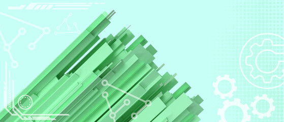 Aufkleber - Abstract Background. Technology metaverse Connecting Digital Business for futuristic Science Innovation concept on green. copy space, digital, banner, website -3d Rendering