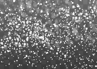 Wall Mural - Falling snow on a transparent background. Snow clouds or shrouds. Fog, snowfall. Abstract snowflake background. Fall of snow. Vector illustrator 10 EPS.