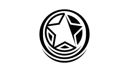 Wall Mural - star game achievement medal glyph icon animation