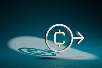 Leinwandbilder - Beautiful abstract illustrations Coin Token symbol icon on a dark blue background. 3d rendering illustration. Background pattern for design.