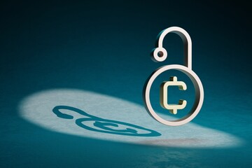 Poster - beautiful abstract illustrations cryptocurrency coin security symbol icon on a dark blue background.