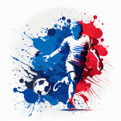 Wall Mural - France national football player. France soccer team. French soccer poster. Abstract French football background