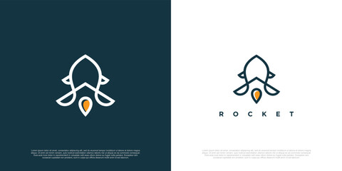 Rocket logo design vector with unique concept idea