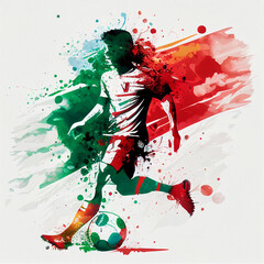 Wall Mural - Portugal national football player. Portugal soccer team. Portuguese soccer poster. Abstract Portuguese football background