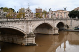 Fototapeta Pomosty - Le Pont Vittorio Emanuele franchissant le fleuve Tibre de Rome