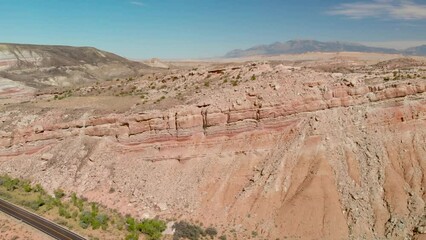 Sticker - Canyon mountains, panoramic aerial view, time lapse