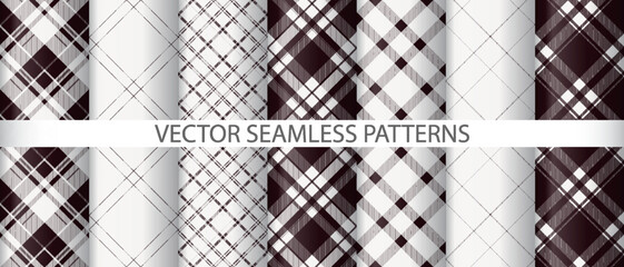 Set background plaid fabric. Seamless textile texture. Pattern tartan vector check.