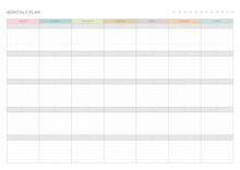 A Simple, Minimalistic Style Monthly Planner. Note, Scheduler, Diary, Calendar Planner Document Template Illustration.