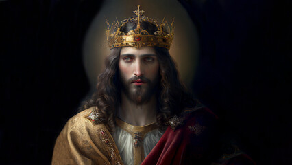 portrait of Jesus Christ with a crown