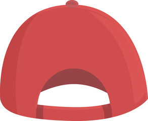 Wall Mural - Red fashion cap icon cartoon vector. Uniform front. Sport blank