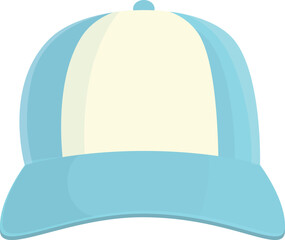 Wall Mural - Blue white hat icon cartoon vector. Cap baseball. View snap