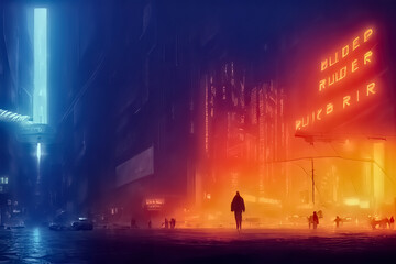 Wall Mural - modern sci-fi cyber punk style wallpaper