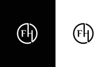 Alphabet Letters Initials Monogram Logo FH, FH INITIAL, FH Letter
