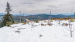 Góry zimą, Beskid Śląski w Polsce widok z Baraniej Góry