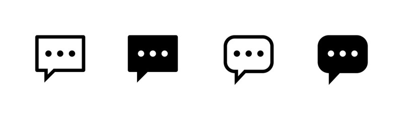 Poster - comment icon bubble vector symbol with dots