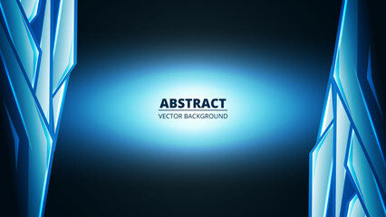 Poster - Dark blue abstract futuristic modern gaming background. Vector illustration