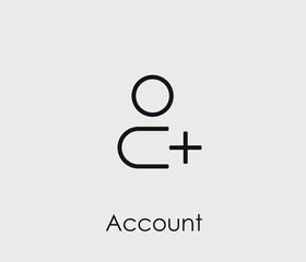 Poster - Account vector icon. Editable stroke. Symbol in Line Art Style for Design, Presentation, Website or Mobile Apps Elements, Logo.  Account symbol illustration. Pixel vector graphics - Vector
