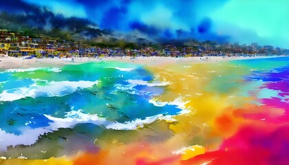 Wall Mural - The colors in the water are gorgeous and make me feel happy. The sun is shining and everything looks so beautiful.