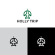 Makkah medina plus airplane holly travel logo icon