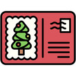 Christmas card icon, Christmas related vector illustration