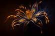 Electrified lily flower glitch art