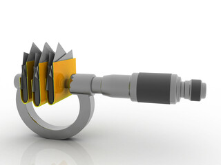 Poster - 3d rendering folder on screw gauge
