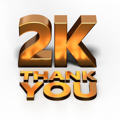Wall Mural - thank you for 2000 subscribers, or customers - 3d render