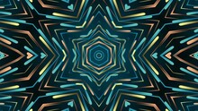 Loopable Abstract Colorful Blue And Orange Kaleidoscope Texture Background On Black. Hypnotic Animation