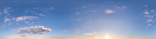 Blue Sunset Sky With Clouds As Seamless Hdri 360 Panorama View With Zenith In Spherical Equirectangular Format For Use In 3d Graphics Or Game Development As Sky Dome Or Edit Drone Shot