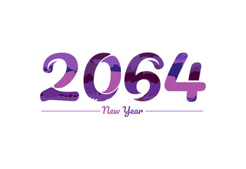 Wall Mural - Modern 2064 new year typography design, new year 2064 logo