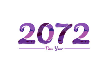 Wall Mural - Modern 2072 new year typography design, new year 2072 logo