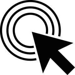 Poster - Click icon. Cursor icon , clicking  arrow isolated on white background