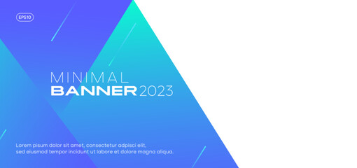 Wall Mural - abstract blue background. minimal banner design template with lines gradient. vector, 2023