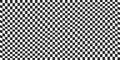 Poster - Vector seamless pattern of racing flag and checkered cells. The pattern is simple chess, like a racing flag. Vector checker pattern for interior or print.