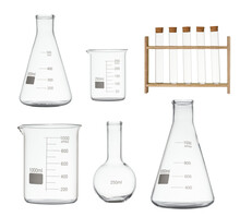Laboratory Glassware Set Isolated
