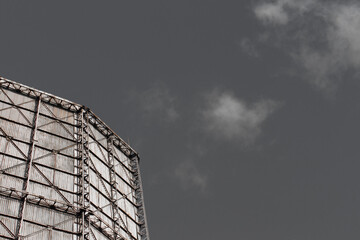 Wall Mural - Cooling of hot salt water in steam units of the cooling tower of an industrial enterprise