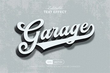 Canvas Print - Garage Text Effect Vintage Style. Editable Text Effect.