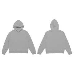 Wall Mural - White Hoodie Mock-Up on White Background