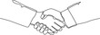 Business Handshake continuous line vector illustration