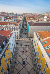 Poster - Aerial view of Rua Augusta Street - Lisbon, Portugal