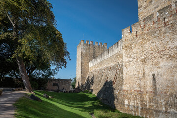 Poster - Saint George Castle (Castelo de Sao Jorge) Dry Moat and Tower - Lisbon, Portugal