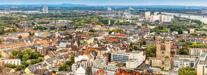 Wall Mural - Panoramic aerial view of the city of Cologne. Real estate and urban life in Germany.